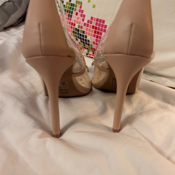 BNIB Qupid rhinestone bow clear heels sz 7 - Picture 2 of 4